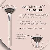 HALEYS Fan Brush VEGAN+CRUELTY-FREE, Sustainable Wood, Vegan Bristles for Airbrushed Finish, For highlighter application, Streak-free, Perfect Blending, Blurs, Smooths with Control