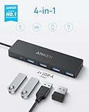 Anker 4-Port USB 3.0 Hub with 5Gbps Data Transfer, Ultra-Slim Data USB C Hub [Charging Not Supported], for MacBook, iMac, Surface, Mobile HDD, and More (USB-C, 0.7 ft)