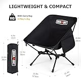 Overmont Ultralight Portable Camping Chair- Lightweight Folding Backpacking Chair, Support up to 330Lbs Compact Beach Chair for Adults with Carry Bag for Backpack Hiking Fishing Outdoor Camp 2pcs