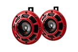 HELLA 003399801 Supertone 12V High Tone/Low Tone Twin Horn Kit with Red Protective Grill, 2 Horns