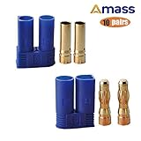 10 Pairs Amass EC5 Banana Plug Connectors Female Male 5.0mm Gold Bullet Connector for RC ESC LIPO Battery Device Electric Motor