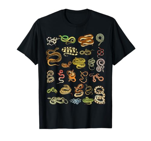 Types Of Snakes Educational Herpetologist Kids Boys Girls T-Shirt