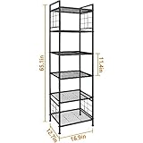 GIOTORENT 6-Wire Standing Storage Shelf, Metal Shelving Unit Pantry Rack for Laundry Kitchen Bathroom Organizer(Black)