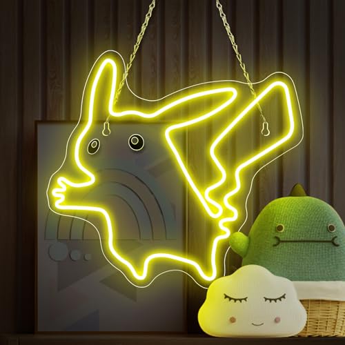 Yingsu Neon Signs for Wall Decor, Anime Neon Lights Cute Cartoon Adjustable Night Lamp Gift for Kids, Christmas, Birthday, Party, Children's Room Decorations