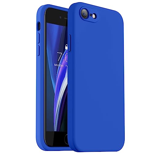 Vooii for iPhone SE Case 2022/3rd/2020,iPhone 8/7 Case, Upgraded Liquid Silicone with [Flat Edges] [Camera Protection] [Soft Anti-Scratch Microfiber Lining] Phone Case for iPhone SE - Klein Blue