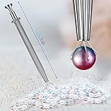 Honoson 3 Pack Diamond Tweezers Gem Stone Jewelry Locking Tweezers Stainless Steel Diamond Claw Holder Beads Ball Grabber Jewelers Pick up Tool Tongs for Jewelry Making(Claw and Tweezers)