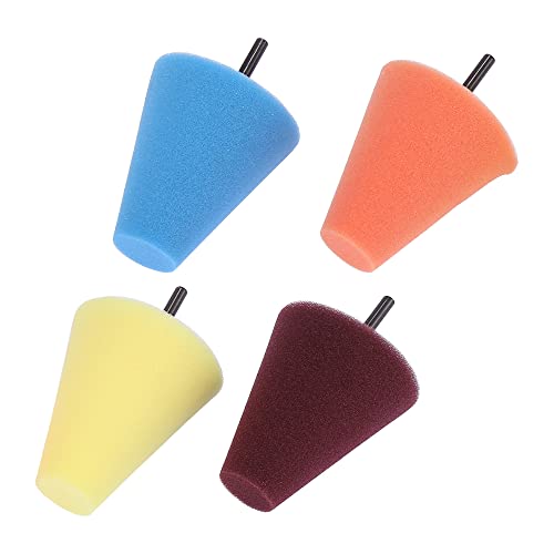 X AUTOHAUX 4pcs Cone Polishing Pad Sponge Buffing Pads for Automotive Car Wheels Hub Cleaner