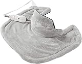 Sunbeam Contoured Heating Pad for Neck & Shoulder Pain Relief with Auto Shut Off, Moist Heating Option, 22 x 19, Grey