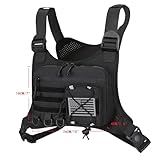 koculemi Outdoor Sports Chest Bag for Men, Chest Vest Holster Fits Most Pistols, Adjustable EDC Travel Chest Pack for Running, Hiking, Workouts (Black)