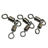 50PCS 3 Way Swivels Fishing,Heavy Duty Crane Swivel Fishing Slid 3-Way T Turn Swivel for Typing Double Drop Rigs for Fresh and Saltwater (2/0x1/0#-Length/Rated:1.06"/110LB)