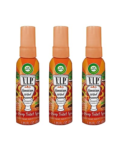 Air Wick V.I.P. Pre-Poop Toilet Spray | Hawaiian Hotshot Scent | Contains Essential Oils | Travel size Air Freshener | Up to 100 uses - 1.85 Ounce (Pack of 3)