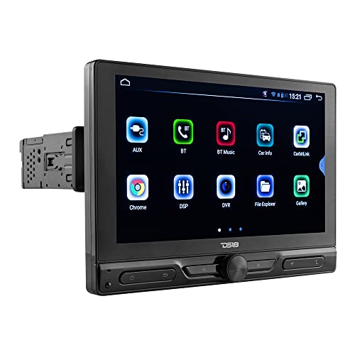 DS18 DDX10.5ADX 10.5” Single-Din Floating Touch Screen Display Multimedia Receiver with Android 10 Operating System/Mirror Link for iOS & Android DSP/BT/AUX/USB/SD/AM/FM & All Your Favorite Apps