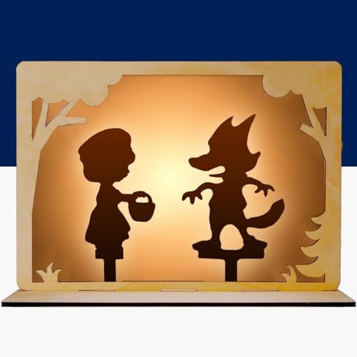 AEVVV Traditional Russian Shadow Puppet Theater Kit – Enchanting Wooden Little Red Riding Hood Folktale Playset for Creative Family Fun