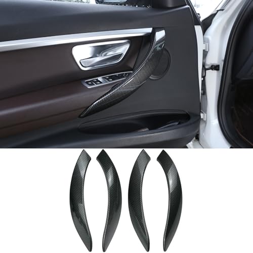 CHUANGHUI Car Door Handle for BMW 3 4 Series 3GT F34 F36 F30 2013-2018 Interior Door Handles Replace Cover Car Door Handle 320i 328i 330i 335i 340i (Outer Carbon Fiber Color)