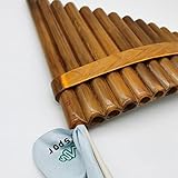 Almencla Pan Pipes Woodwind key 1 Set Rondador Bamboo Musical Professional Panpipe Pan Flute Instrument 15 Pipes Flute for Student, Right-Hand