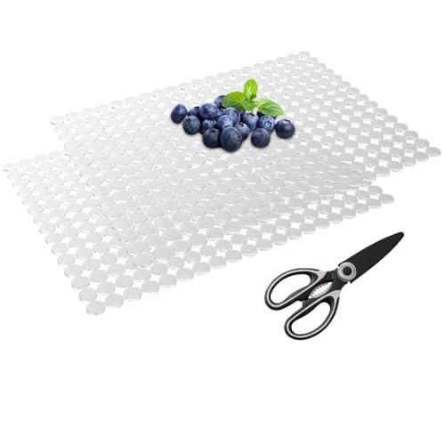 Kitchen Sink Mat for Stainless Steel/Ceramic Sinks,2 Pack Sink Protectors for Kitchen Sink with Scissors, Fast Draining,Easy to Clean,DIY Cut,15.7 X 11.8 Inch(Transparent)