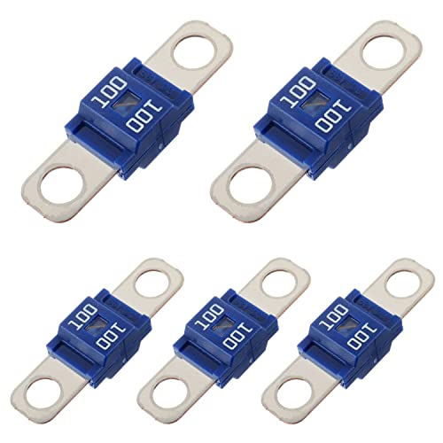 BOJACK AMI/Midi Fuse 100A High Current Bolt-on Fuse 100 Amp for Cars, Trucks, Construction Vehicles, Buses, Caravans (Pack of 5)