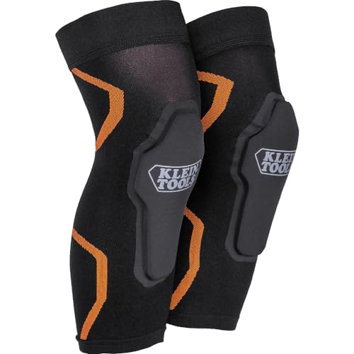Klein Tools 60623 Knee Pad Compression Sleeve, Knee Support for Construction, Workers and Athletes, Black, M/L