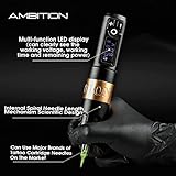 Ambition Soldier Tattoo Machine Kit Complete Rotary Wireless Tattoo Pen Gun Kit with 20pcs Glory Tattoo Cartridge Needles Practice Skin Supplies for Beginners & Professional Artists, Black