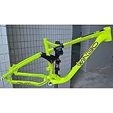 Full Suspension Frame 26/27.5er Trail Mountain Bike Frame Aluminium Alloy Disc Brake Bicycle Frame Travel 120mm DH/XC/AM MTB Frame Quick Release 135mm, With Rear Shock ( Color : Yellow 27.5*17'' )