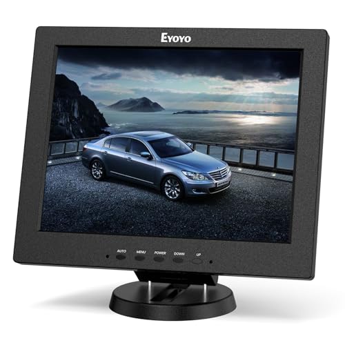 Eyoyo 12 Inch HDMI Monitor with BNC VGA AV HDMI Input 800x600 Portable 4:3 TFT LCD Mini HD Color Screen with Built-in Speaker