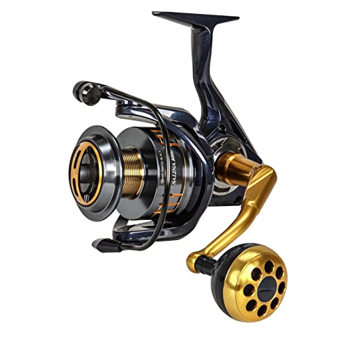 Okuma Salina Litecast Aluminum 7BB Saltwater Spinning Reel, SA-5000Ha, Blue