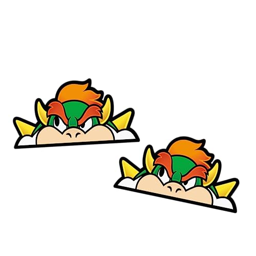 SUGOIISLAPS 2PCS 5" Bowser Sticker Yoshi Mario Luigi Compatible Waterproof Weatherproof Outdoor Sticker Decal Car Sticker Safety Vehicle Cat Onboard Caution Minivan Vinyl (Bowser)