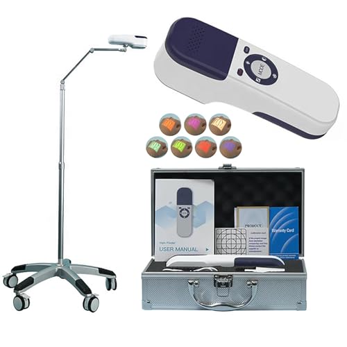 xialooognconspxua Portable Infrared Vein Finder Mini Vein Viewer with Mobile Stand, 7 Imaging Colors, 3400mAh Rechargeable Battery/Memory Card/Data Cable, Vein Viewer, w/Aluminum Alloy Box