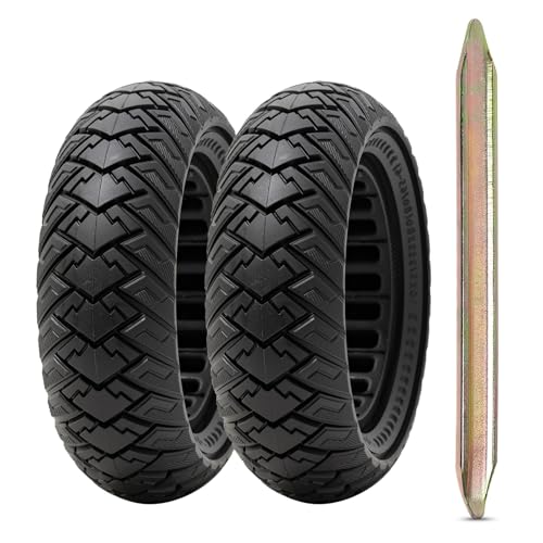 2 PCS 10x3.0 255x80 (80/65-6) Solid Tire,10 Inches Electric Scooter Wheels 10 x 3.0 Solid Tires Front or Rear Replacement Solid Rubber Tires Compatible with 10x3.0 Electric Scooter Tire（P-1009）