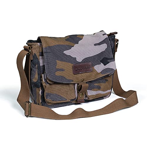 Gootium Canvas Messenger Bag - Vintage Crossbody Shoulder Bag Military Satchel, Camo