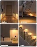 WILLED Motion Sensor Night Light, Rechargeable Stair Lights Indoor, Warm White Motion Sensor Light Indoor, Battery Operated Night Light for Hallway, Stairway, Bathroom, Bedroom, Kitchen, 6 Pack