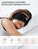 MUSICOZY Sleep Headphones, Bluetooth 5.2 Sleep Mask Headband Headphones Sleeping Eye Mask, Wireless Music Earbuds Earphones with HD Headphones Ultra-Thin Stereo Speakers for Side Sleepers Men Women