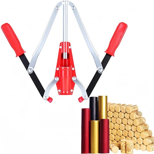 Nketiah Manual Wine Bottle Sealer Kit, 30 Count Wine Corks, Metall, Red, Cylindrical