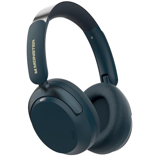 Monster Persona 3rd ANC Headphones, Bluetooth 5.4 Active Noise Canceling Headphone, Comfort Headphones with 70 Hours Playtime, Over Ear Wireless Headphone, Microphone for Call, Foldable Design-Blue