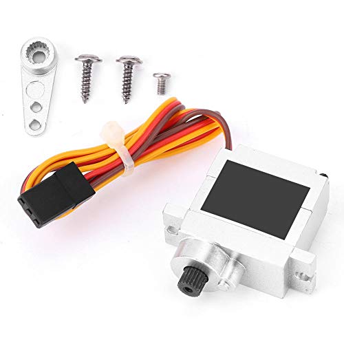 Dilwe RC Metal Servo, 9G Metal Servo Steering Engine Upgrade Spare Accessory Compatible with WPL B1 B14 B16 B24 C14 C24 B36 1:16 RC Truck(Silver)