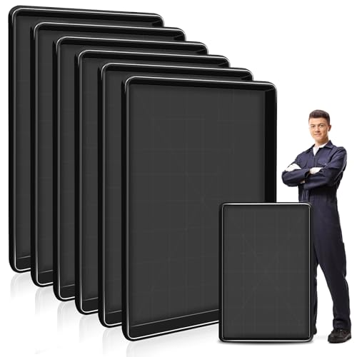 Dapuri 6 Pcs Extra Large Oil Drip Pan Set 35.4 x 24 x1.5 Inches Black Plastic Auto Oil Catch Pan Replacement Tray for Garage Floor