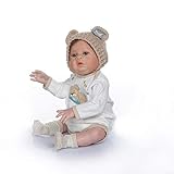 TERABITHIA 18inch 47cm Rare Alive Soft Wool Puppy Silicone Vinyl Full Body Reborn Baby Dolls Preemie Detailed Painting Pinky Look Real Newborn Doll Washable for Boy