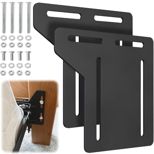 2 PCS Bed Frame Brackets Adapter for Headboard Extra, Full to Queen Conversion Kit, Heavy Duty Bed Modification Plate, Headboard Attachment for Metal Bed Frame, Headboard Adapter Kit with Hardware