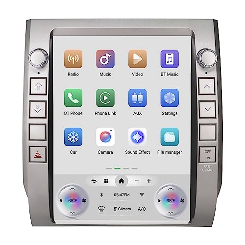 Cidava T-Style Car Radio, CarPlay Stereo for Toyota Tundra 2014-2021, 12.1 Inch Android Head Unit Replacement Support Wired and Wireless Car Play/Android Auto, AM/FM Radio, Back-Up Camera