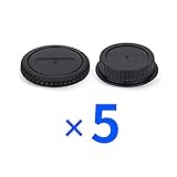 Rear Lens Cap & Body Cap Cover Set for Canon EF EF-S Mount Camera 90D 80D 77D 70D T8i T7 T7i T6 T6i T5i SL3 SL2 7D Mark II 6D Mark II 5D Mark IV 1Dx Mark III etc -5 Packs