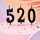 PHD CAKE 10-Pieces Black Numeral Birthday Candles, Cake Numeral Candles Number 0-9 Glitter Cake Topper Decoration for Birthday,Wedding Anniversary,Party Celebration