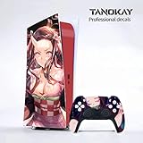 TANOKAY PS5 Console Skin and Controller Skin Set | Anime Nezuko Kamado | Matte Finish Vinyl Wrap Sticker Full Decal Skins | Compatible with Sony PlayStation 5 Disc Version