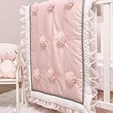 The Peanutshell 3 Piece Baby Crib Bedding Set for Girls - Newborn, Infant & Toddler Nursery Bed Set Decor with Fitted Crib Sheet, Dust Ruffle Comforter - Arianna