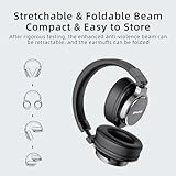 AWEI Wireless Noise Cancelling Headphones，Headphones Bluetooth，20H Playtime,Hi-Res Audio Deep Bass Comfort Fit Ear Cups for Travel, Home Office Over The Ear Headphones Black