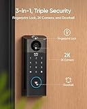 eufy Security Video Smart Lock S330, 3-in-1 Camera+Doorbell+Fingerprint Keyless Entry Door Lock, Smart Wi-Fi Deadbolt for Front Door, App Remote Control, SD Card Required, Chime Included