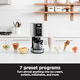 Ninja NC301 CREAMi Ice Cream Maker, for Gelato, Mix-ins, Milkshakes, Sorbet, Smoothie Bowls & More, 7 One-Touch Programs, with (2) Pint Containers & Lids, Compact Size, Perfect for Kids, Silver