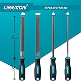 Libraton 31PCs Metal File Set, Metal Files, Metal Files for Steel, 12 Needle Files with Case, Riffler File, 12 Sandpapers, Steel Brush, File Sets for Wood and Metal, for Metalworking & Woodworking