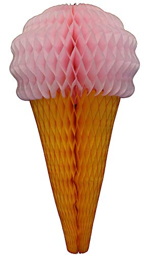 20 Inch Honeycomb Ice Cream Decoration, Pink (1 Piece)