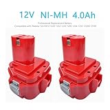 HOMEWRQ Replacement Battery Compatible with Makita 12V 3.0Ah/4.0Ah NiMH Rechargeable Battery Power Tools Bateria PA12 1220 1222 1235 1233S 6271D L50(1PACK 4.0Ah)