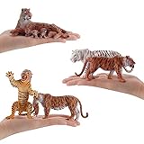 6 PCS Realistic Wildlife Animal Figures Tiger Model Figurines Party Favors Cake Toppers School Project Desktop Decoration Cognitive Toys for 5 6 7 8 Years Old Boys Girls Kid